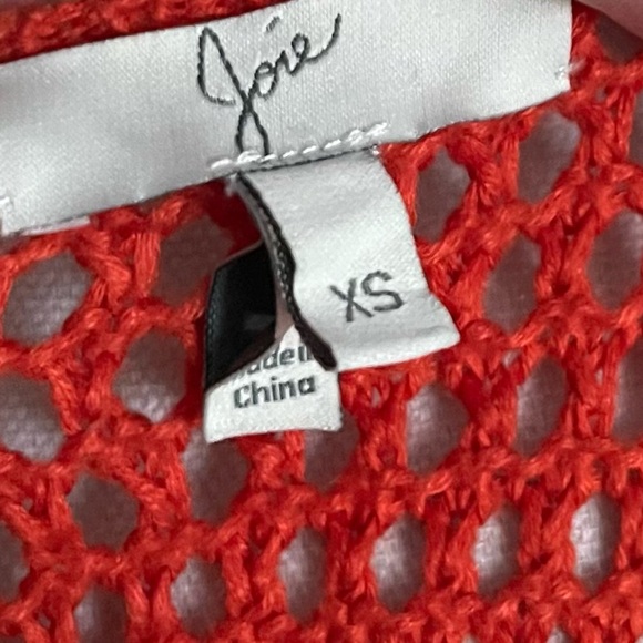 Joie • Orange/Red Open-Knit Women's Sweater - Picture 5 of 5